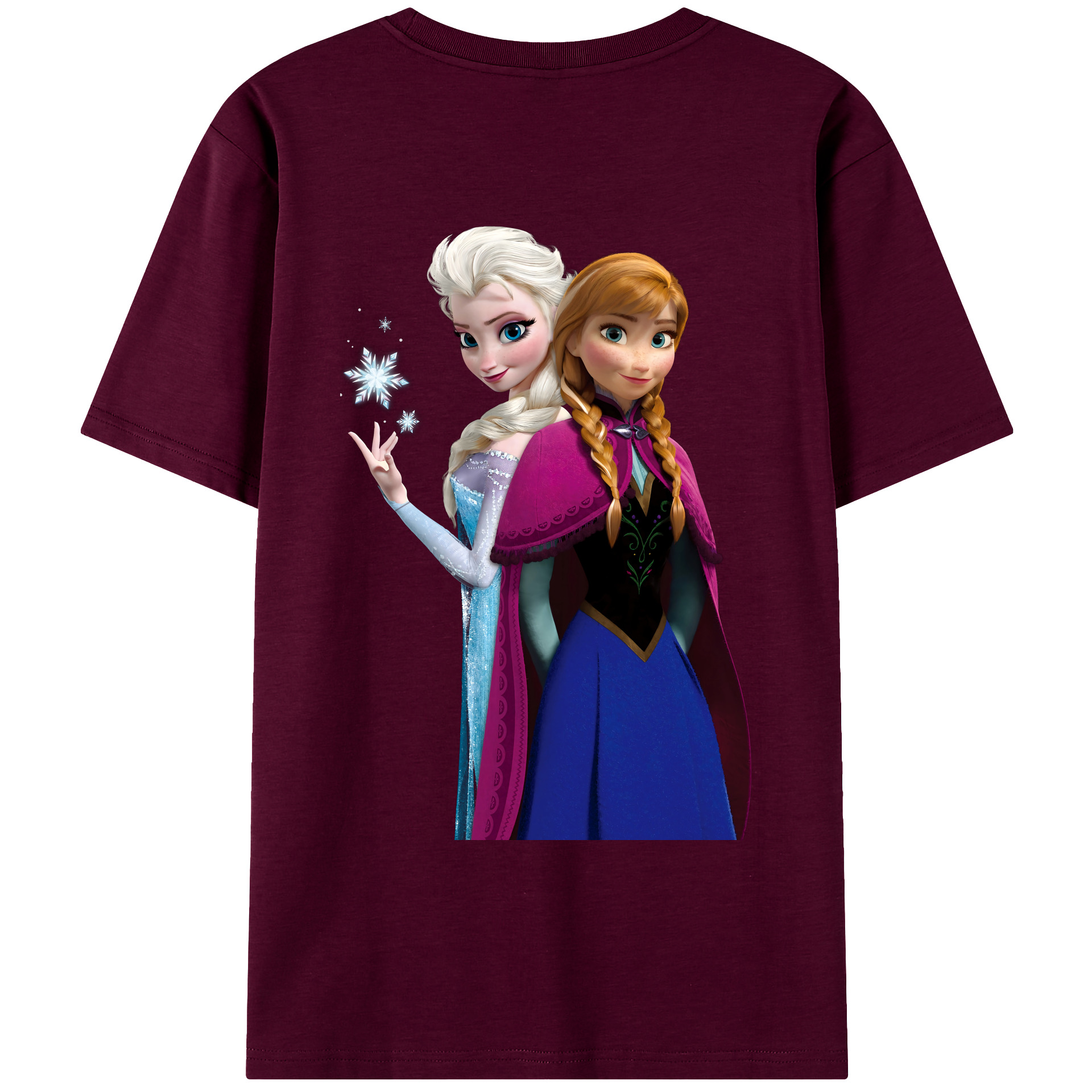 （画像用） アナと雪の女王 アンナ エルサ Frozen Anna Elsa レディース半袖Tシャツ(バックプリント)